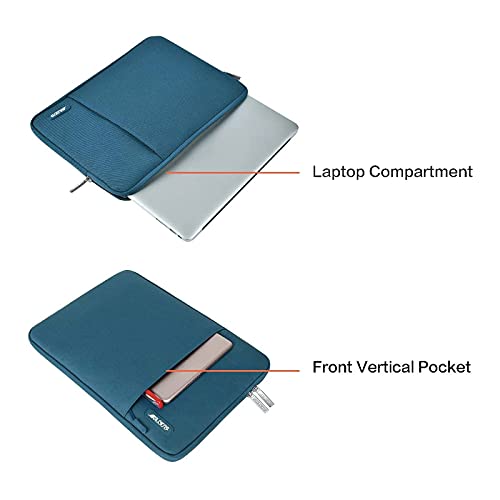 MOSISO Laptop Case 12.3 inch, 11-11.6 inch Laptop Sleeve Bag with Pocket | Compatible with MacBook Air 11.6, Acer HP Dell Lenovo Samsung, Surface Pro, Polyester Vertical Computer Bag, Deep Teal - color: Deep Teal, size: 12.3 inch