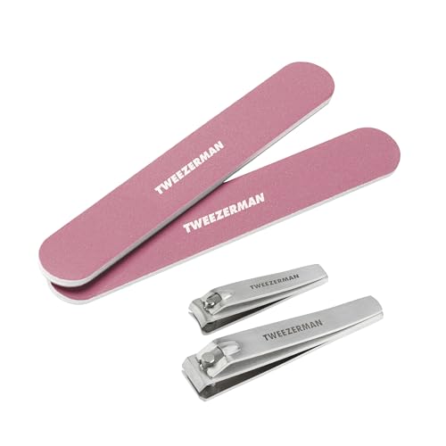 Tweezerman Nail Kit with Clipper & 2 Nail Files Tea Rose - color: Tea Rose