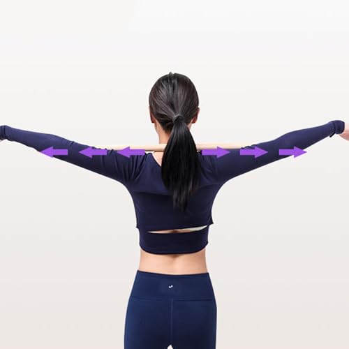 ljhnba Correct Postures Exercise Stick Wood Training Mobility Fitness Poles Flexibility Enhancer Open Shoulder Flexibility Enhancer