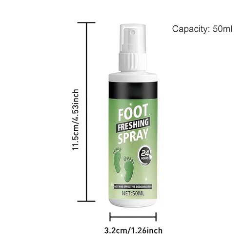 Shoe Odor Spray | 60ml Powerful Long-Lasting Remover,Shoe Smell Remover - for Leather Boots Footwear Tennis Hockey Closet Home Sneaker