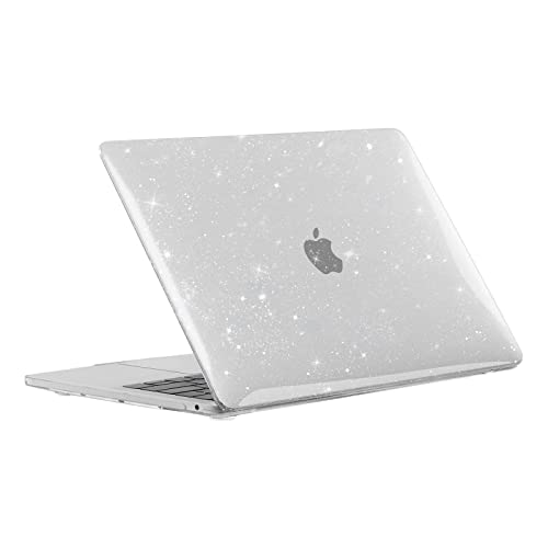 EooCoo for MacBook Air 13.3 inch Case with Keyboard and Screen Protector | Ultra Thin and Transparent, Hard Case Compatible with MacBook Air 13.3 inch M1 Chip 2021-2018 with Retina Display - color: Sparkly Clear