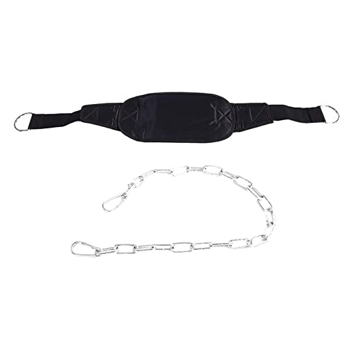 Dip Belt with Chain, Drop Weighted Pull Up Belt Heavy Duty Fitness Waistband Waist rt Gym Weightlifting Strap Equipment for Men Women