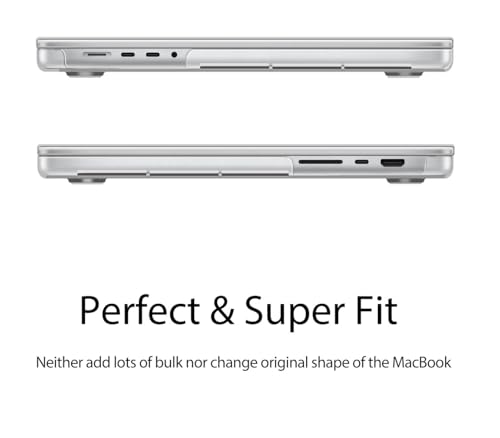 UESWILL Case Compatible with 2021-2026 MacBook Pro 14 inch Case M5 M4 M3 M2 M1 Pro Max Chip & Touch ID, Glossy Crystal Hard Shell Protective Cover, Transparent - color: Crystal Clear, size: MacBook Pro 14" (M1 M2 M3 M4 M5)