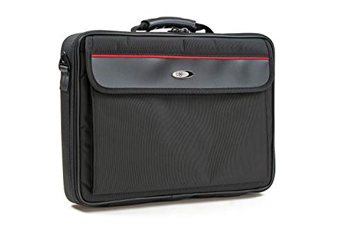 MCY LT15 Rugged 15-inch Laptop Messenger Suitcase Bag with ABS Hard Shell Frames - Black - size: 17-inch