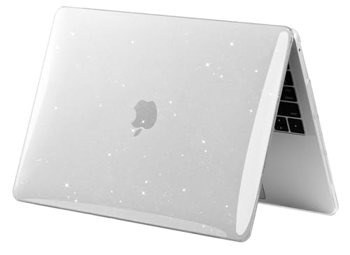 UESWILL Compatible with MacBook Pro 14 inch Case 2026-2021 Release with M5 M4 M3 M2 M1 Pro Max chip & Touch ID, Glossy Sparkly Hard Shell Protective Cover, Glitter Clear - color: Glitter-Clear, size: MacBook Pro 14" (M1 M2 M3 M4 M5)