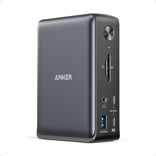 Anker Laptop Docking Station, 13-in-1 USB-C & Anker 2.4G Wireless Vertical Ergonomic Optical Mouse（Bundle）