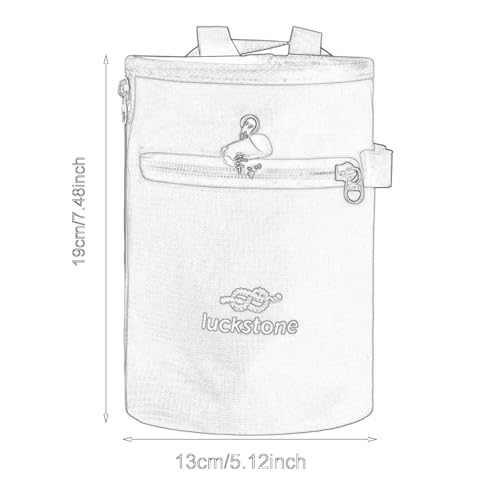 Chalk Bag for Rock Climbing with Adjustable Waist Strap and Storage Compartment, Black