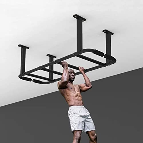 Heavy Wall Mounted Pull-up bar Climbing Frame, Home Gym Ceiling Exercise Training, Horizontal Parallel Bars, Safe and Stable (Color : Black) - color: Black