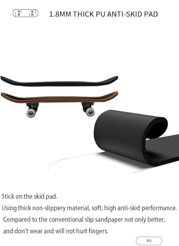 Wooden, pro Fingerboard 29mm Mini handboard、Premium Fingerboard Ideal for Dexterity maneuvers (red and Yellow Faces) - color: Red and Yellow Faces