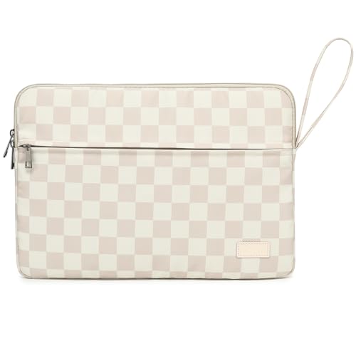 Khaki Checkered Pattern Laptop Sleeve 15 Inch 15 Case and 15.6 Laptop Bag - color: Khaki Checkered, size: 15 inch-15.6 inch