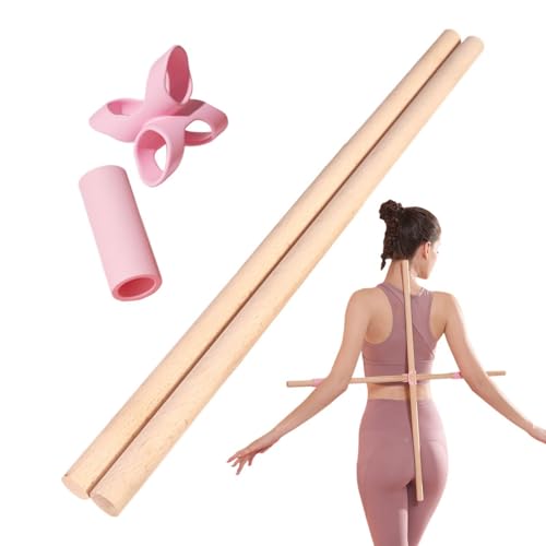 Yoga Stick - 2 Pieces Pilates Workout Bar,Stretch Mobility Pole for Runners Beginners Professionals Home Office Gym Studio Living Room - size: 60cm
