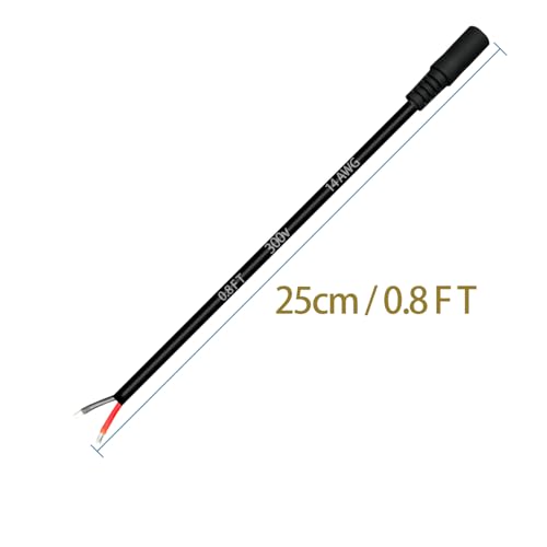 0.8ft 3pcs 5.5x2.5mm Female 14AWG DC Pigtail Power Cord for CCTV Security Camera Outdoor Power Supply Convenient Solar Charging Board DC Power Supply Repair Cable - size: 5525 Female