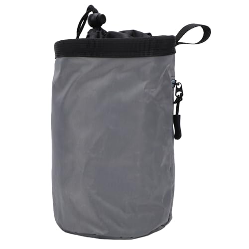 Multifunctional Adjustable Athletic Chalk Bag with Zipper Pocket for Climbing Gymnastics Grey