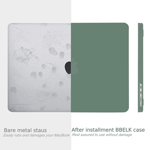 B BELK for MacBook Air 15 inch Case 2026 2025 2024 2023 M5 M4 M3 M2 | Model A3448 A3241 A3114 A2941, Matte Plastic Laptop Hard Shell Case with Keyboard Cover & Screen Protector, Midnight Green - color: Midnight Green