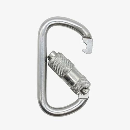 Heavy Duty Carabiner 30KN(6500LBS) Auto Locking Climbing Carabiners Clips for Rock Climbing,Rappelling,Hunting, Rescue Equipment(CE Rated,D Shape) - color: Black(4Pack)