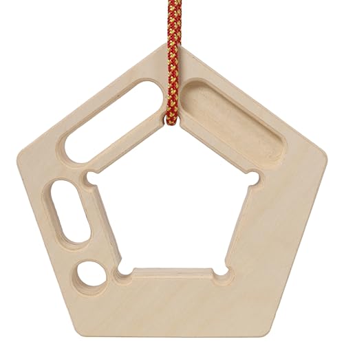 2Pcs Triangle Climbing Hangboard with Rope, Training Finger Grip, Fingerboard Rock Climbing for Outdoor Home - color: Brown-B