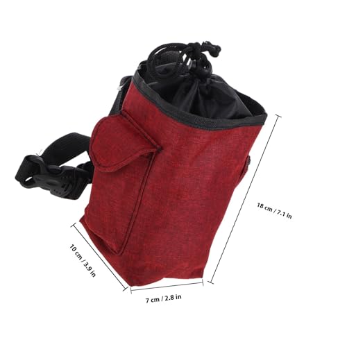 Zerodeko Burgundy Climbing Chalk Bag with Zippered Storage Pocket, Non-Slip Holder for Rock Climbing and Bouldering, Waist Pouch for Gymnastics and Outdoor Training