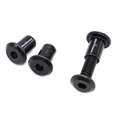 10-Pack M6 25mm Black Socket Cap Screws Barrel Nuts Kit for Crib Furniture Bed - size: M6 x 25mm (10 pcs)