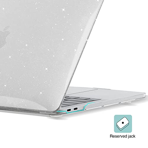 EooCoo for MacBook Air 13.3 inch Case with Keyboard and Screen Protector | Ultra Thin and Transparent, Hard Case Compatible with MacBook Air 13.3 inch M1 Chip 2021-2018 with Retina Display - color: Sparkly Clear