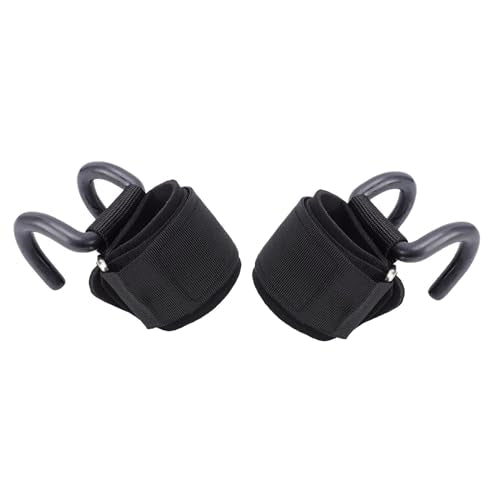 Weight Lifting Hook, 330lbs Load Bearing Fitness Wrist Strap Hand Grip Support with Adjustable Rubber Dipped Metal Hook, for Deadlift Pull Up Horizontal Bar Training