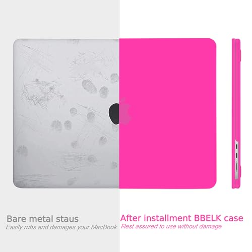 B BELK for MacBook Air 15 inch Case M5 2026 2025 2024 2023 Release M4 M3 M2 | A3448 A3241 A3114 A2941, Matte Plastic Laptop Hard Shell Case with Keyboard Cover & Screen Protector, Hot Pink - color: Hot Pink