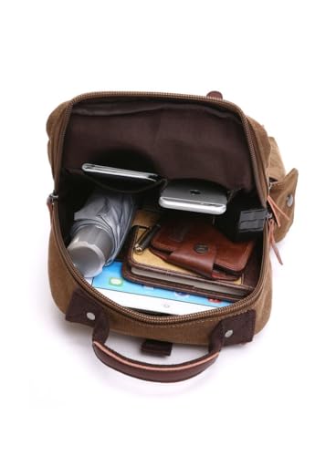 Sechunk Canvas Messenger Bag Sling Bag Crossbody Bag Shoulder Bag Retro Cross Body Handbags - color: Coffee, size: Large