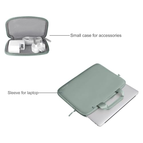 MOSISO Laptop Case 13 inch, Laptop Sleeve Carry Computer Bag | Compatible with MacBook Neo 13/Air M5 M4 M3 M2 M1/Pro M2 M1, Neoprene Bag with Handle&Detachable Small Case, Antique Green - color: Antique Green, size: 13 inch