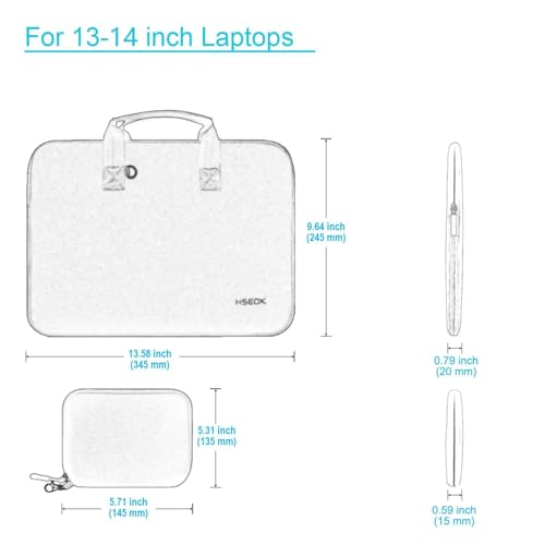 Hseok Laptop Sleeve 14 inch Case with Small Case, Compatible with MacBook Neo 14, MacBook Pro 14 M5/M4/M3/M2/M1, XPS 14 and Most 14 inch Notebooks, Neoprene Computer Handbag,Coffee - color: Coffee, size: 14"