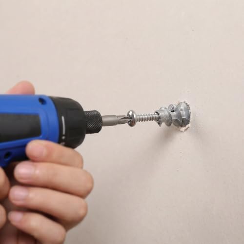 Artibetter 30 Sets Zinc Alloy Drywall Anchors with M4.2 Self Drilling Screws Heavy Duty Hollow Wall Expansion Screw Kit for Concrete and Plasterboard Reinforced Support for Mounting Lights