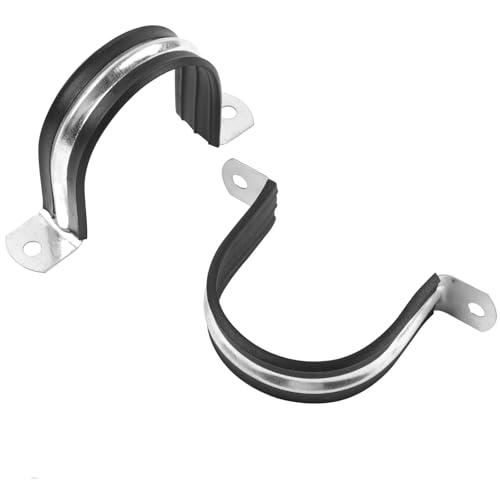 1-1/4 Inch Reinforced Rigid Pipe Strap, 2 Holes U Bracket Cable Clamp Hanger, Rubber Cushioned Insulated Clamp, Conduits Strap Clamps for Pipe Fixing on Various Surfaces, 10 PCS(32 mm) - size: 1-1/4 inch (10 pcs)
