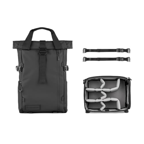WANDRD PRVKE Rolltop 31L V4 Photography Bundle – Expandable Travel Camera Backpack with Essential Camera Cube and Laptop Sleeve - color: Black, size: 31L (Photography Bundle), style: Rolltop