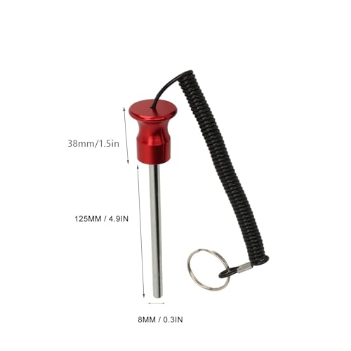 Weight Machine Pin Magnetic, Weight Stack Selector Pin with Pull Rope 8x125mm, for Commercial Gym or Home Health Grade Steel Heavy Duty Gym Accessories (2) - size: 2