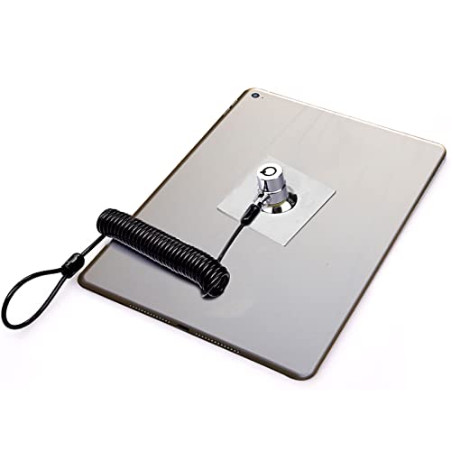 Adhesive Security Plate with Slot for Cables to Lock Down Laptops, Tablets, Monitors and Other Devices (2Pcs Silver)