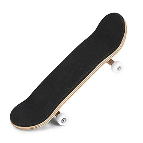 HURRISE Mini Finger Skateboard, Wooden Fingerboard with Ball Bearings, Light Brown, Sport Training Props, 1 Pack - color: White