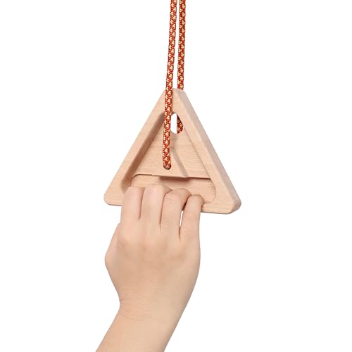 2Pcs Triangle Climbing Hangboard with Rope, Training Finger Grip, Fingerboard Rock Climbing for Outdoor Home - color: Brown-A