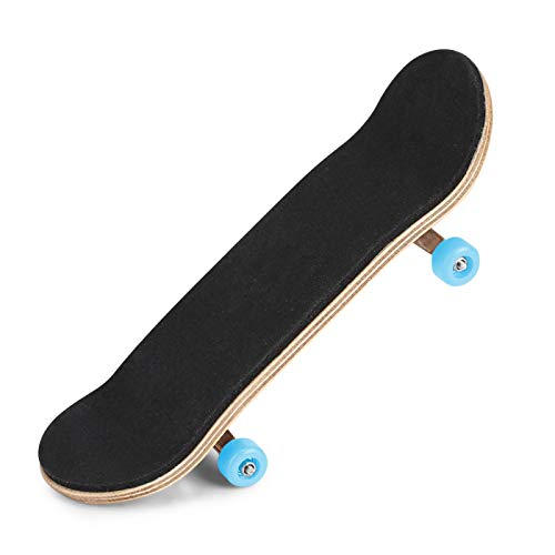 HURRISE Wooden Finger Skateboard, Maple and Alloy Fingerboard with Box, Light Blue, Stress Relief Kids Gift - color: Light Blue