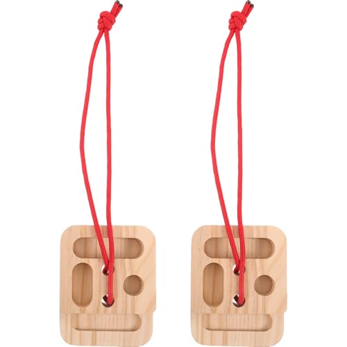 2Pcs Wooden Hangboard Rock Climbing - Hang Board for Climbing | Fingerboard | Arm Workout & Pull-Up Training | Bouldering Present Khaki - color: Beige