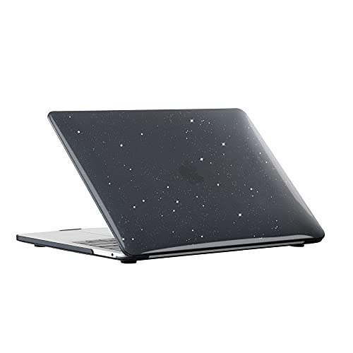 Se7enline for MacBook Pro 14 inch Case 2026-2021 M5 M4 M3 M2,Glitter Black | Crystal Glitter Bling Matte Hard Shell Laptop Case with Keyboard Cover Anti-Scratch Heat Dissipation Full Port Access - color: Glitter Black