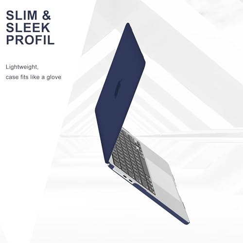 B BELK for MacBook Air 15 inch Case 2026 2025 2024 2023 M5 M4 M3 M2 | Model A3448 A3241 A3114 A2941, Matte Plastic Laptop Hard Shell Case with Keyboard Cover & Screen Protector, Navy Blue - color: Navy Blue