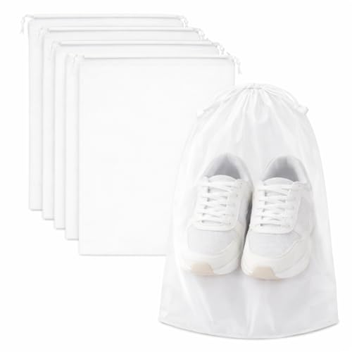 InfinitePack Large Transparent Shoe Bags for Travel, Portable Shoe Bags, Shoes Pouch Storage Organizer with Drawstring for Men & Women aClear Window Shoes Pouch with Rope - size: 12"x18"(100pcs)