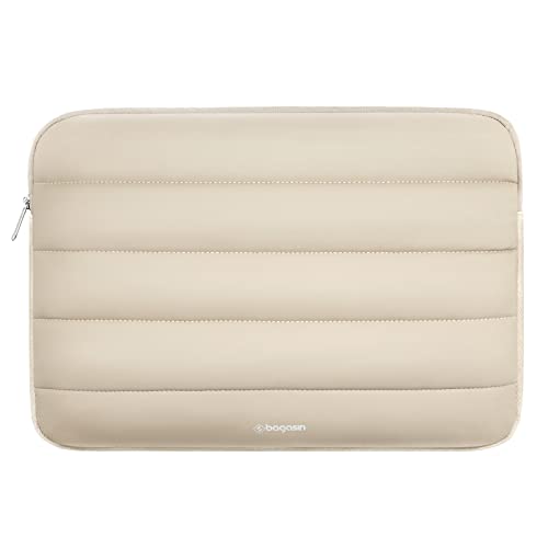 Bagasin 14-15.3 Inch Puffy Laptop Sleeve Case for MacBook Air 15.3 | Compatible with MacBook Air 15.3, MacBook Pro A1990 A1707, Dell XPS 15 Plus - color: Apricot yellow, size: 14