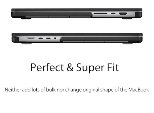 UESWILL Compatible with MacBook Pro 14 inch Case 2026-2021 Release with M1 M2 M3 M4 M5 Pro/Max Chip & Touch ID, Matte Hard Shell Protective Cover, Black - color: Black, size: MacBook Pro 14" (M1 M2 M3 M4 M5)