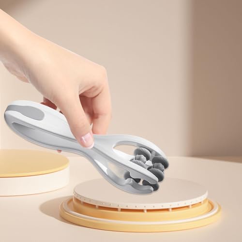 Finger Massager Roller Points Office Massager Double Roller PP Silicone Functional Relief Suitable for Gift Giving Outdoor Occasions, Gray - color: Gray