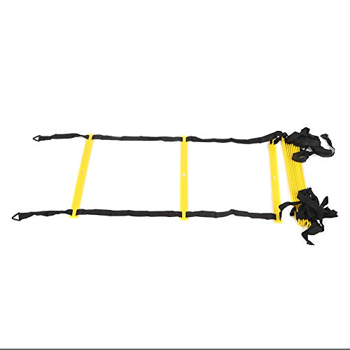 12 Rungs Agility Ladder, Training Equipment with Adjustable Rungs Spacing 43CM Fixed Design Mesh Carry Bag for Football Soccer Warm Up Exercise Speed Coordination