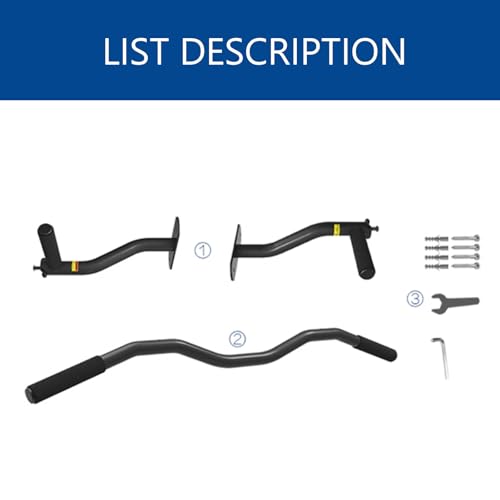 Joist Mount Pull Up Bar, Ceiling Mount Pull Up, Strength Training Pull-Up Bars, Bar with Multi-Grip Foam Grip, 40'' Wide, Pull Up Bar for Home Gym,Black-Bentrod - color: Black, size: Bentrod