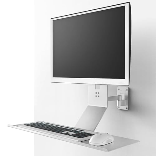 Computer Monitor Wall Mount with Keyboard Tray, Adjustable Workbench,for Home Offices, Compatible with 75x75mm and 100x100mm mounting Holes (45cm) - size: 45cm