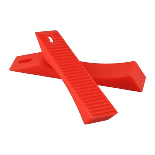 Silicone Deadlift Wedge Blocks 2 Pcs for Weight Lifting and Powerlifting, Non-Slip Barbell Plate Loading Pads, Lightweight Material for Easy Plate Changes(Red) - size: Red