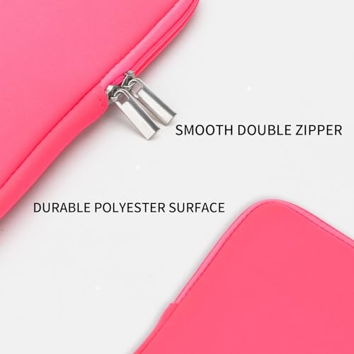 RAINYEAR 13.3 Inch Laptop Sleeve Case Padded Carrying Bag, Bright Pink | Slim Protective Soft Zipper Computer Cover for 13.3 Inch Notebook Computer Chromebook 14 inch MacBook Pro/Max M1 M2 M3 M4 M5 - color: Bright Pink, size: 13"-13.3"