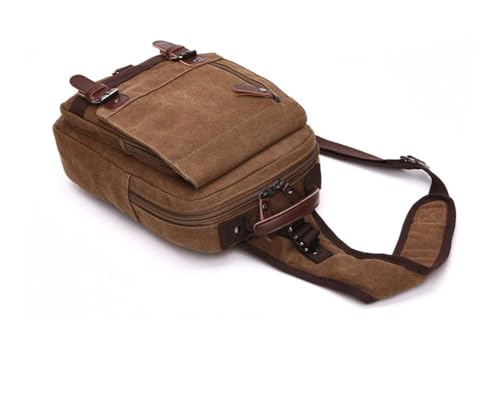 Sechunk Canvas Messenger Bag Sling Bag Crossbody Bag Shoulder Bag Retro Cross Body Handbags - color: Coffee, size: Large
