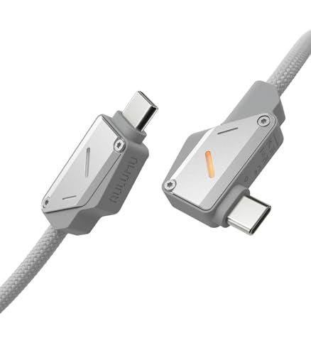 Aulumu M07 240W USB-C to USB-C Cable | USB 3.1 Gen2 10Gbps | 4K@60Hz Video Output Fast Charging | Compatible with iPhone 17/16/15 Pro Max, NVMe SSD, Galaxy S25/S24/S23 Ultra, MacBook Pro - Gray 6.6FT - size: 6.6ft, style: Grey - Aluminum